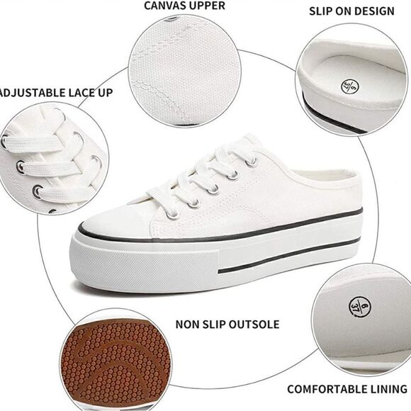 Platform Shoes Slip On Low Top Sneakers - Picture 2 of 3